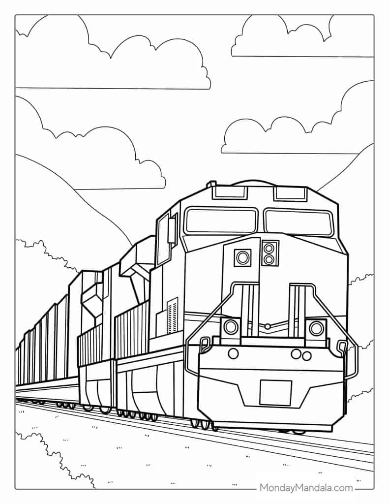 coloring pages of trains