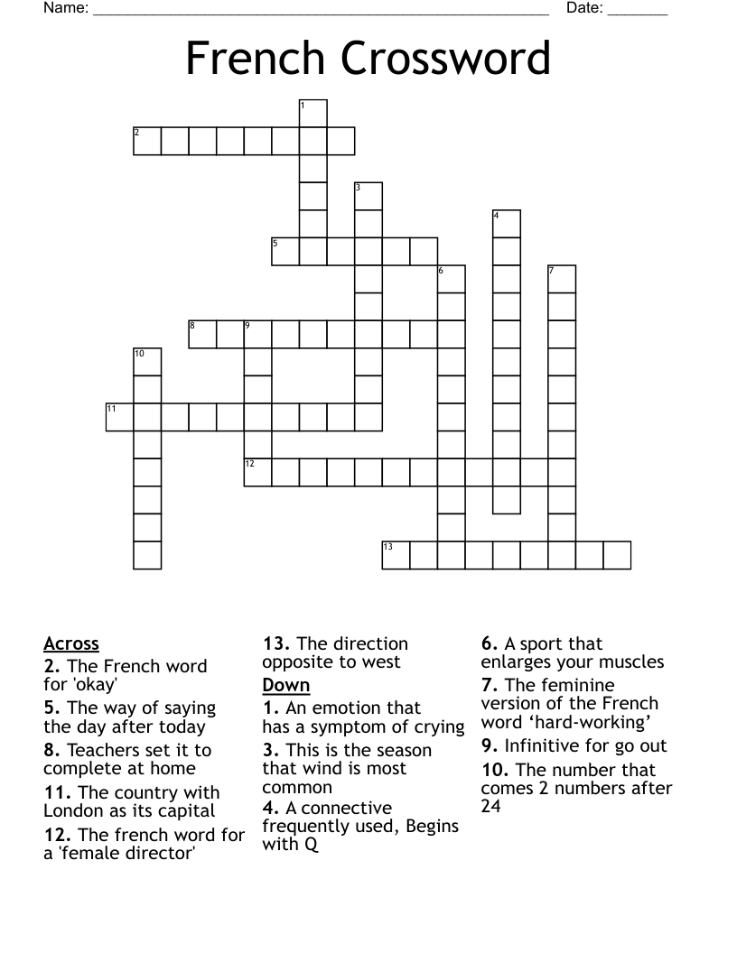 6 Letters French Word For A Friend Daily Themed Crossword Answers French For Friend Crossword Clue 9 Letters
