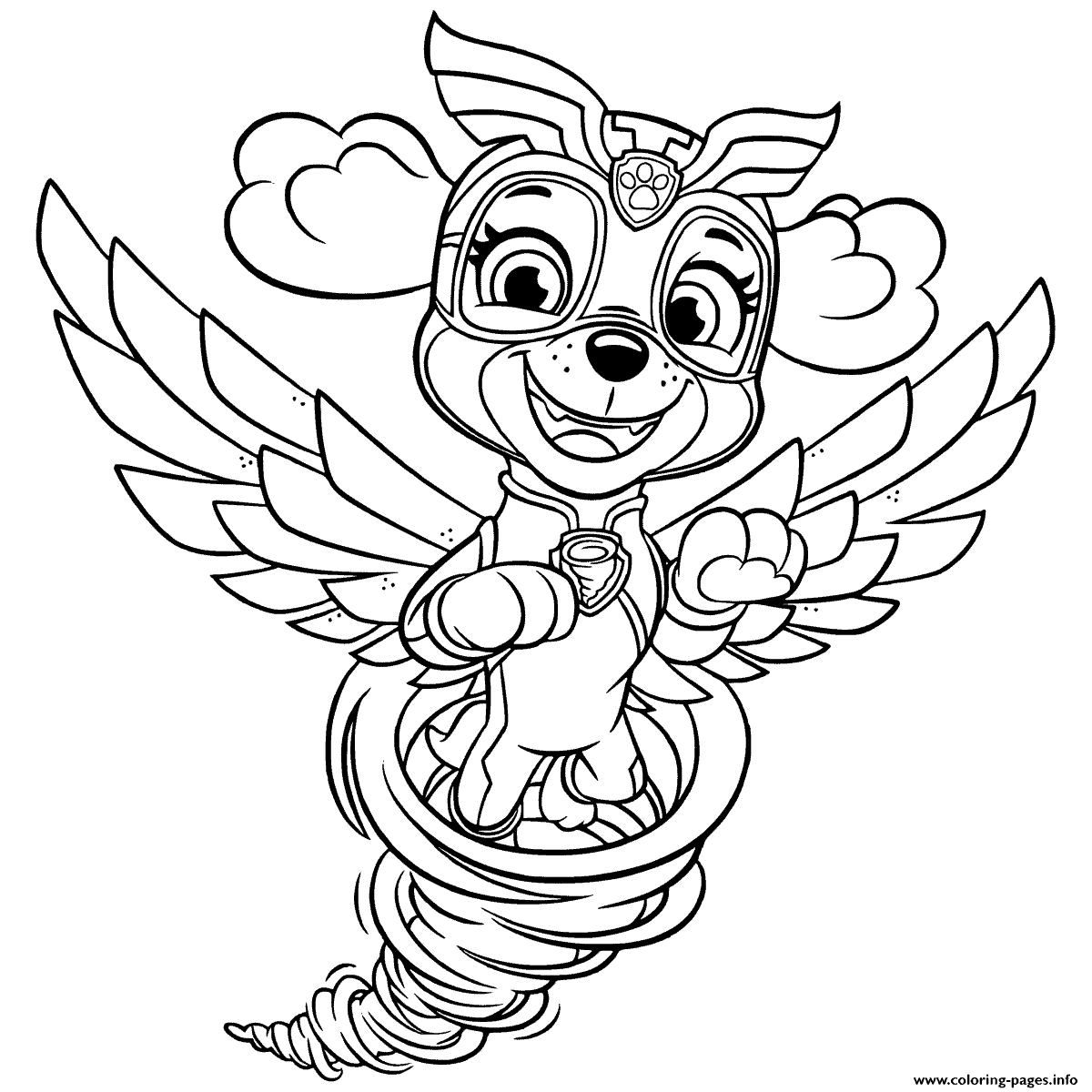 60 Cute Paw Patrol Skye Coloring Pages Free Artsy Pretty Colors
