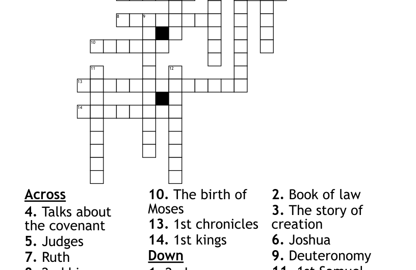 Bible Crossword Puzzle