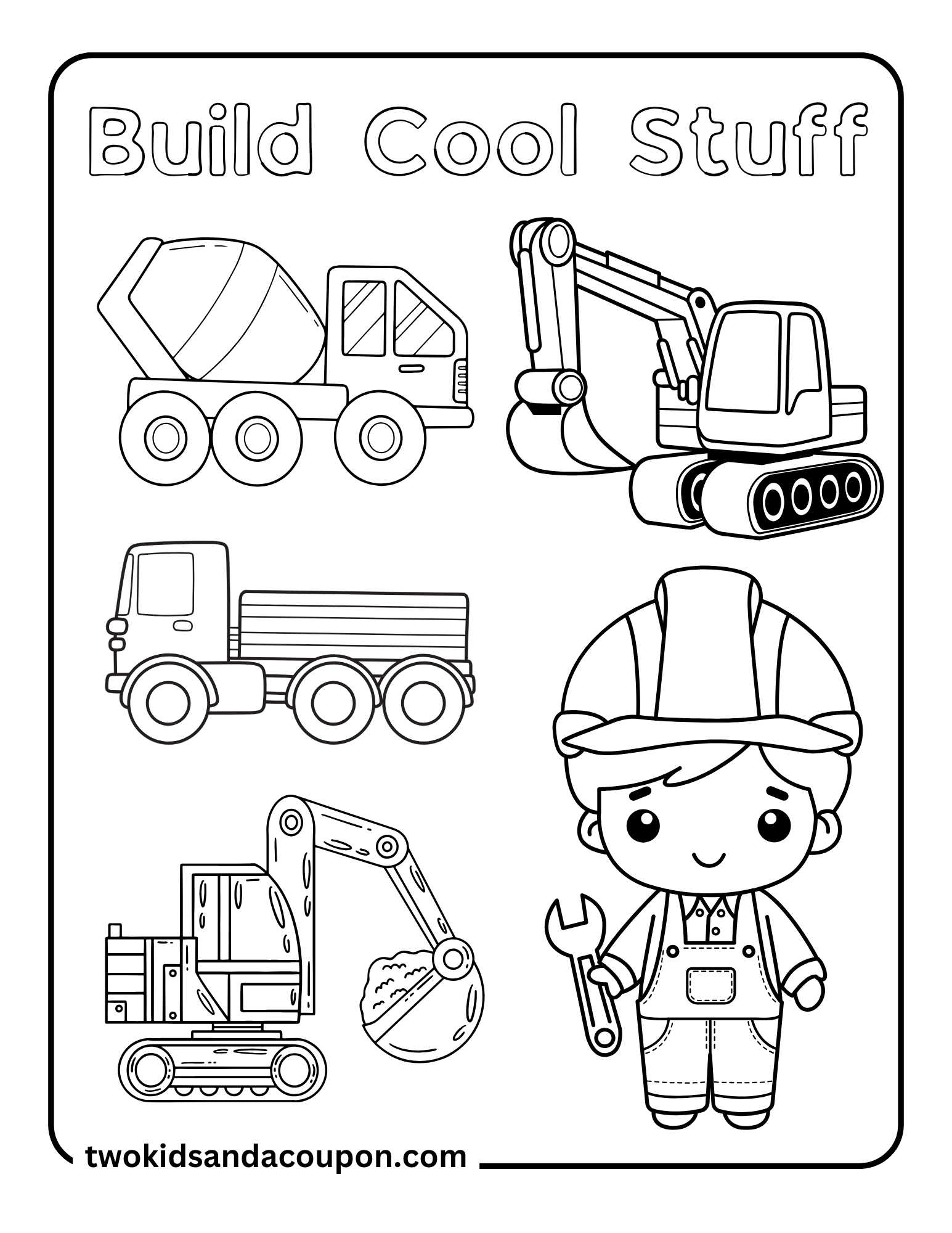 7 Printable Cute Construction Coloring Pages 7 Printable Cute Construction Coloring Pages