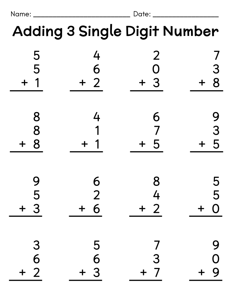 80 Adding 3 Single Digit Number Sums Addition Sums With Numbers 0 9 Preschool 2nd Grade Math Home Made By Teachers 80 Adding 3 Single Digit Number Sums Addition Sums With Numbers 0 9 Preschool 2nd Grade Math Home Made By Teachers