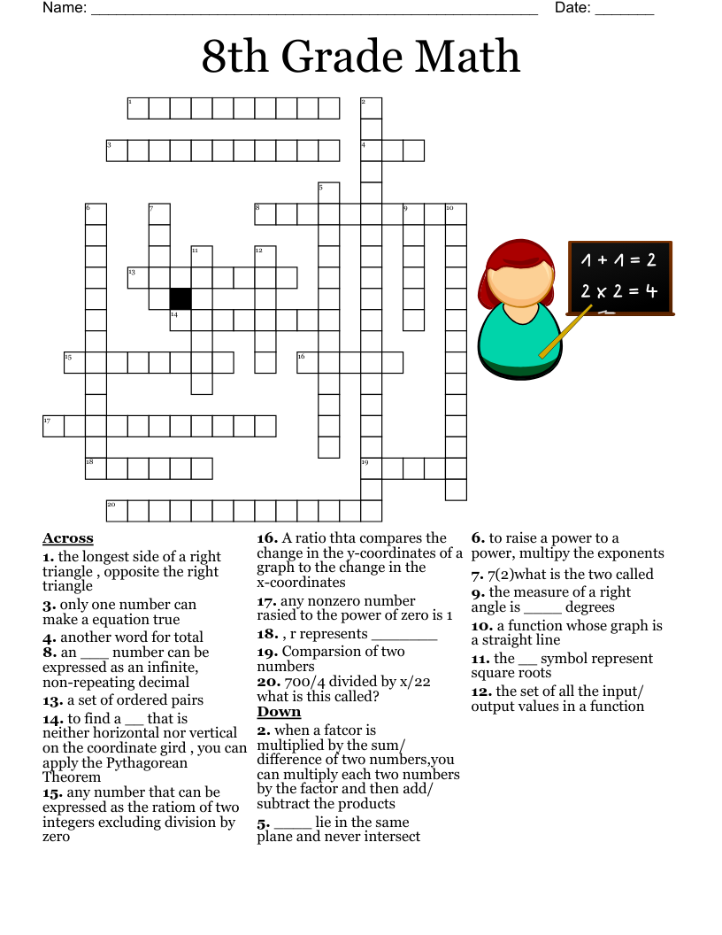 8th Grade Crossword Vocab WordMint 8th Grade Crossword Vocab WordMint