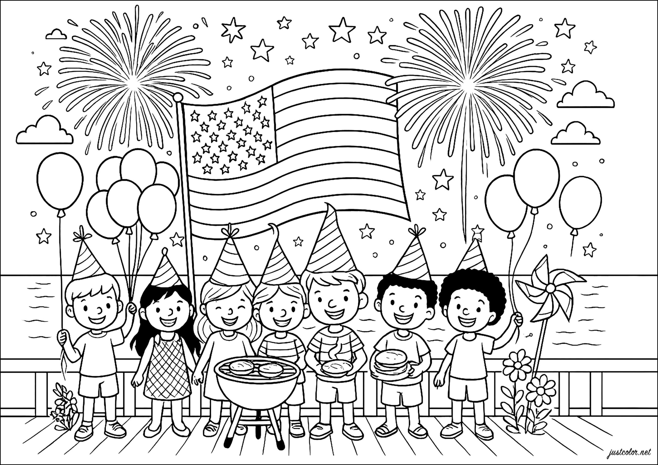 4th of july coloring page