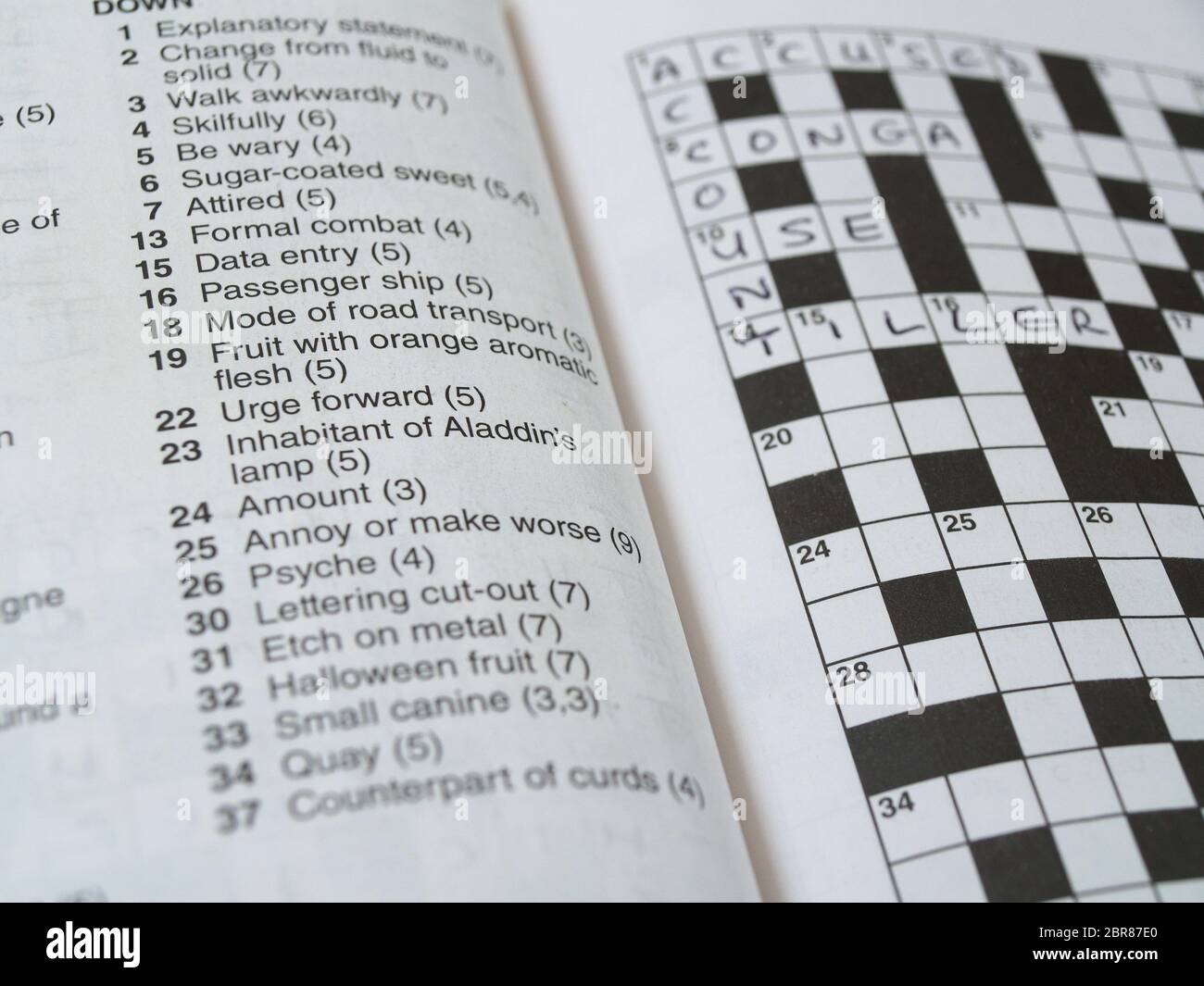 A Partly Completed Crossword Puzzle Stock Photo Alamy A Partly Completed Crossword Puzzle Stock Photo Alamy
