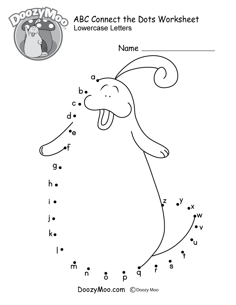 ABC Connect The Dots Worksheet Doozy Moo ABC Connect The Dots Worksheet Doozy Moo