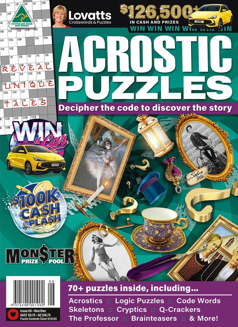 Acrostic Puzzles Magazine Lovatts Crossword Puzzles Games Trivia