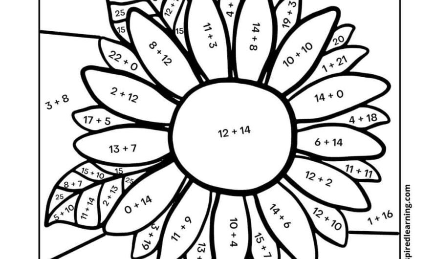 2 Digit Addition Free Printable Coloring Worksheet