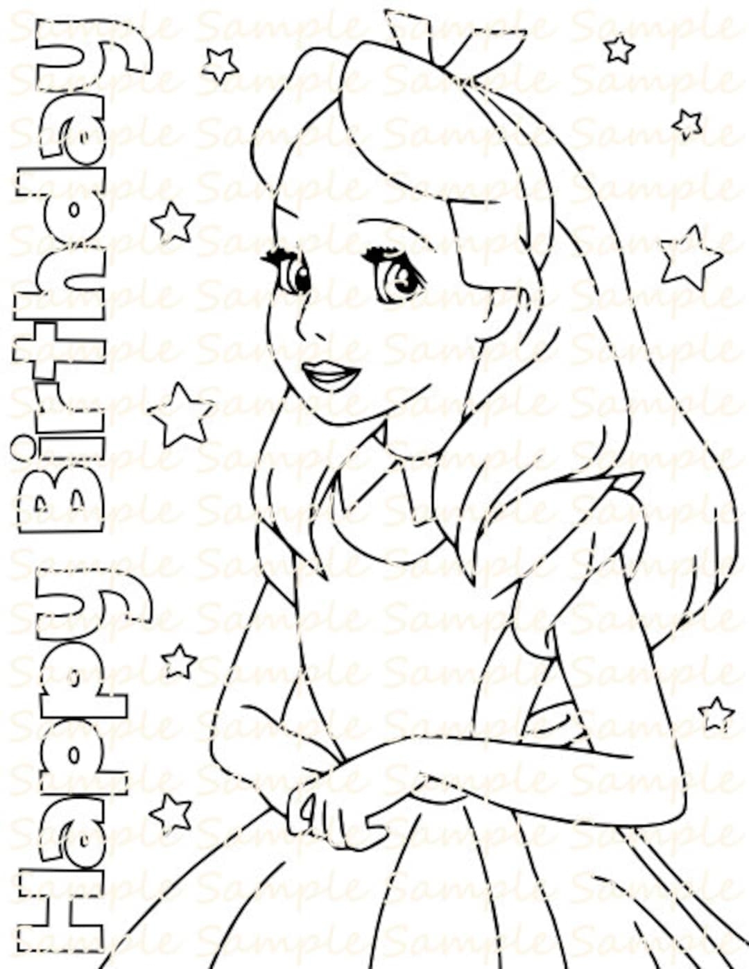 Alice In Wonderland Party Favor Printable Alice In Wonderland Coloring Pages Sheets Book Alice In Wonderland Birthday Party Supplies PDF Etsy