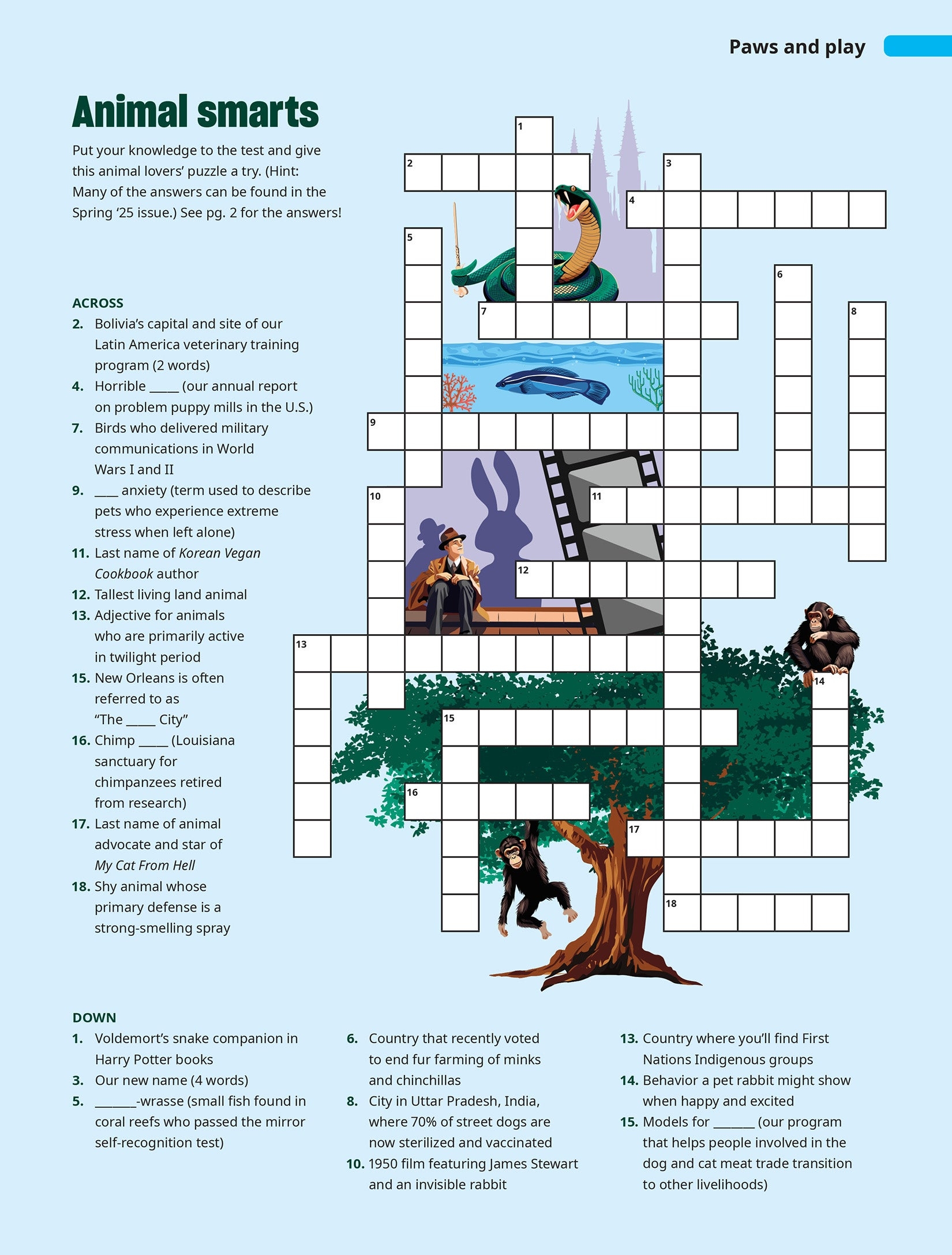 All Animals Magazine Crossword Humane World For Animals All Animals Magazine Crossword Humane World For Animals
