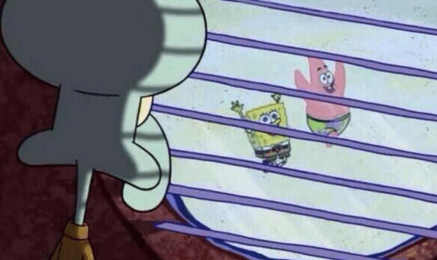 Squidward Watching Spongebob And Patrick