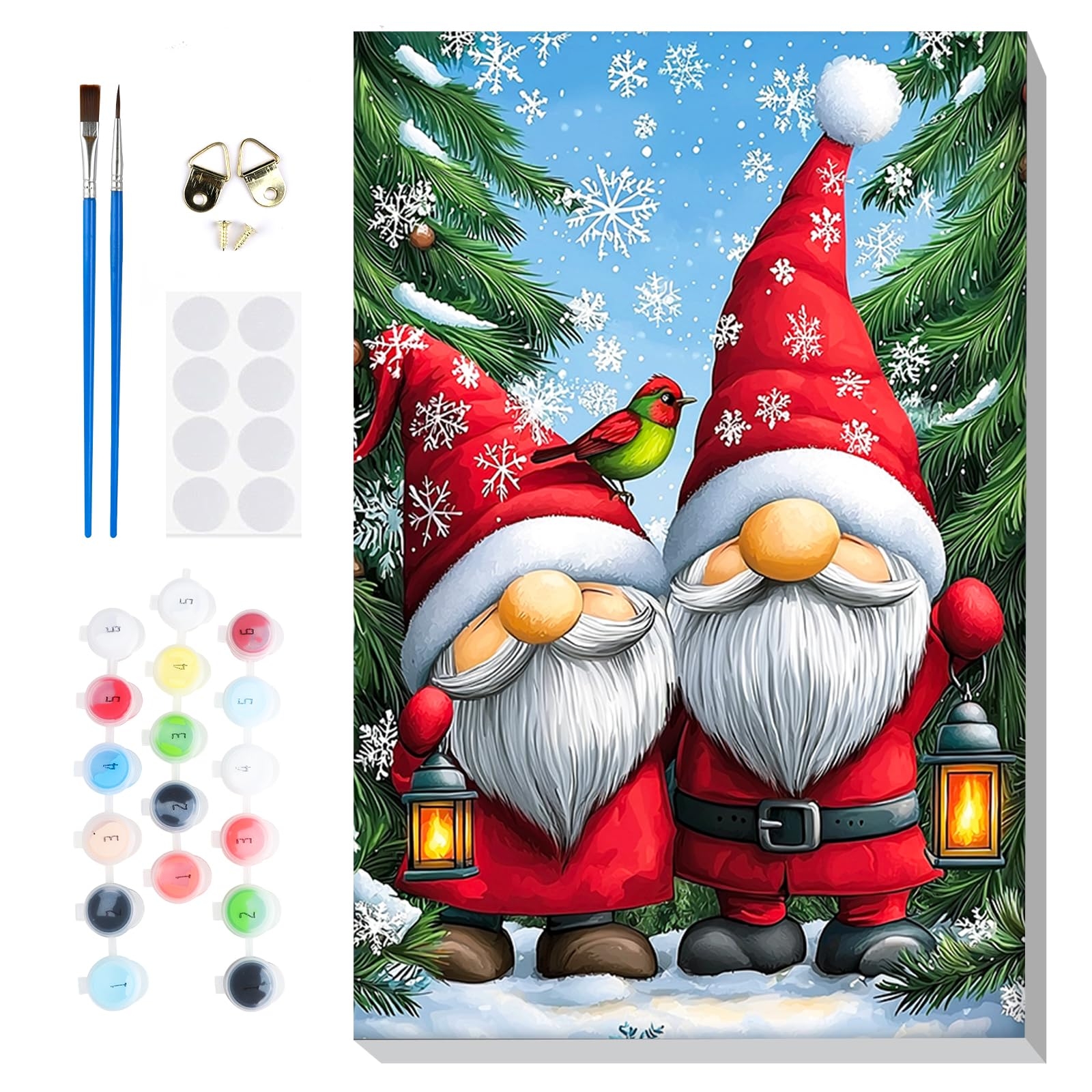 Amazon Bowetile Christmas Paint By Numbers For Adults Beginners Framed Gnome Adults Paint by Number Kits Adult Paint By Number Kits On Canvas Acrylic Number Painting For Home Decor 8x12in