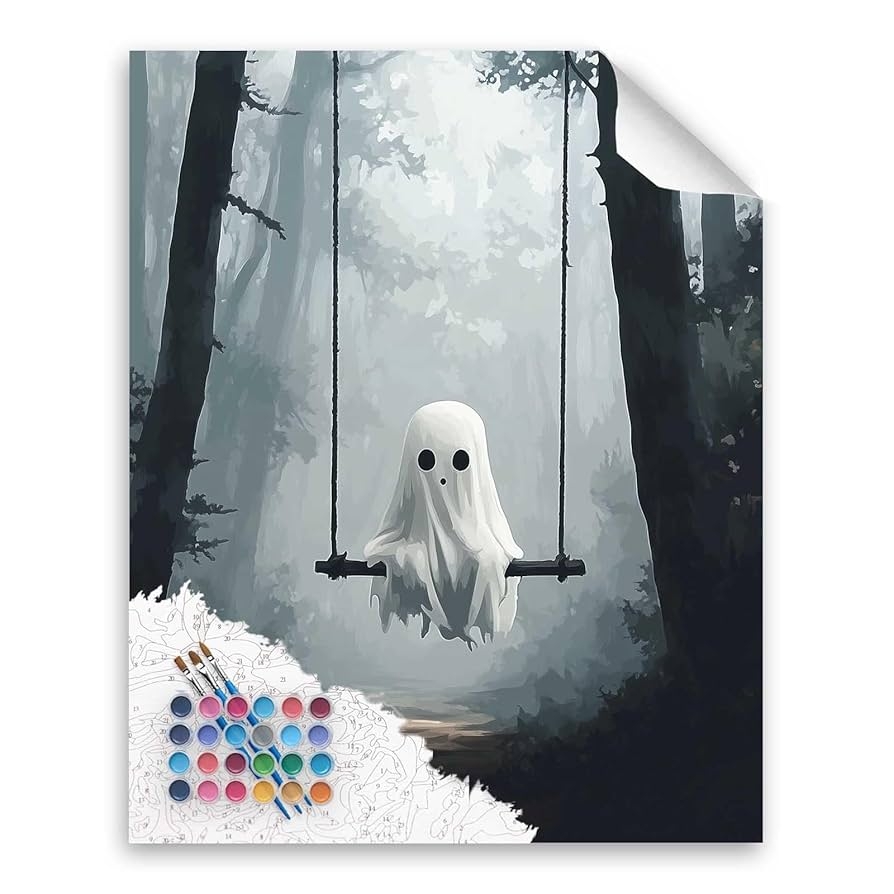 Amazon Ghost Sitting On Swing Paint By Numbers Kit For Adult Halloween Paint By Number Misty Forest Landscape Easy Acrylic DIY Oil Painting On Canvas For Gift Home Wall Decor 16x20inch No Frame Amazon Ghost Sitting On Swing Paint By Numbers Kit For Adult Halloween Paint By Number Misty Forest Landscape Easy Acrylic DIY Oil Painting On Canvas For Gift Home Wall Decor 16x20inch No Frame