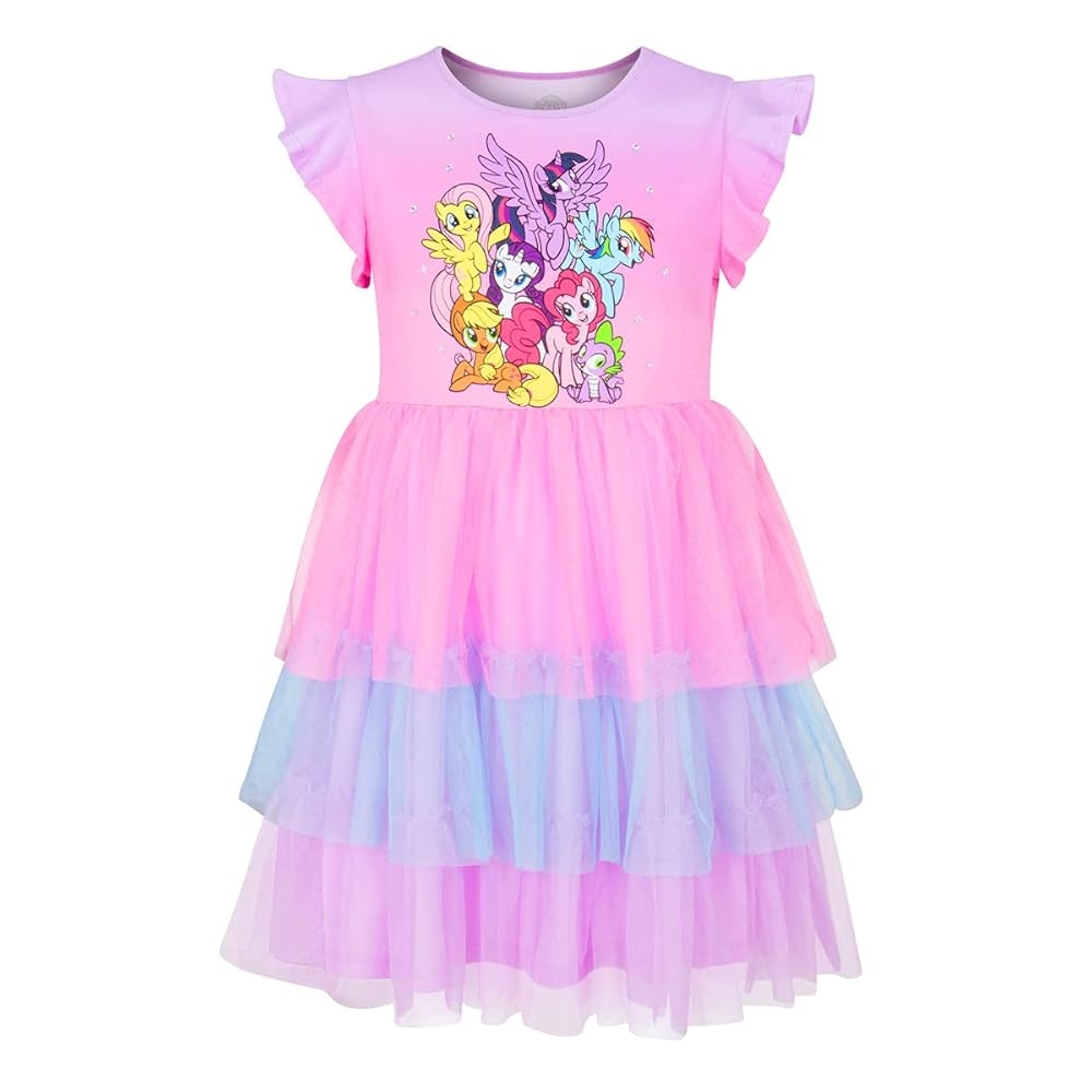 Amazon My Little Pony Dress Character Group Party Dress For Little And Big Girls 4 16 Pink Blue Purple X Small Clothing Shoes Jewelry