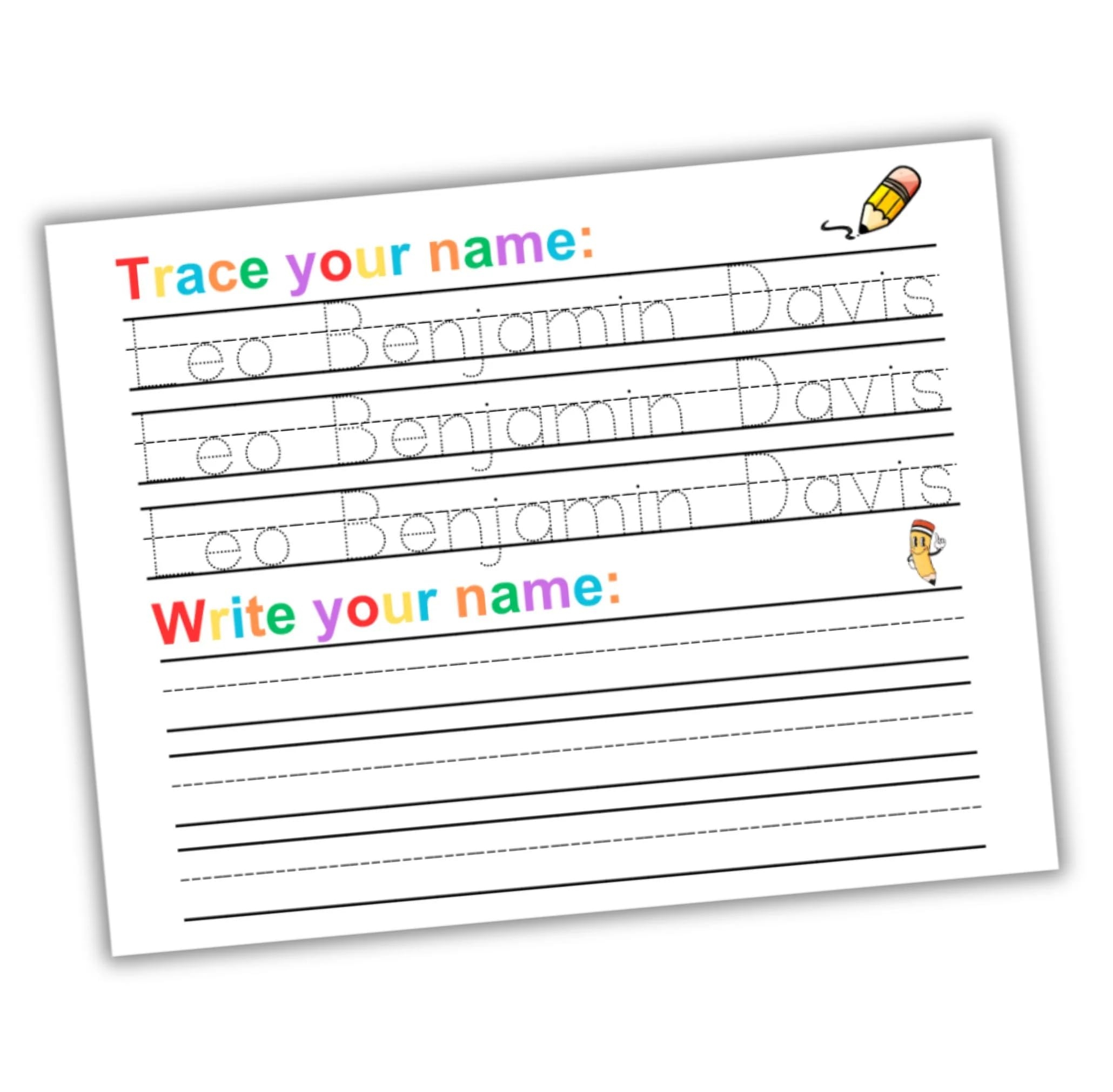 Amazon Personalized Name Tracing Writing Activity Worksheet Handwriting Practice Generic Office Products Amazon Personalized Name Tracing Writing Activity Worksheet Handwriting Practice Generic Office Products