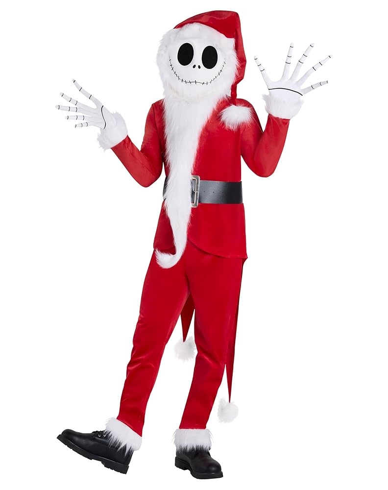 Amazon Spirit Halloween Disney Tim Burton s The Nightmare Before Christmas Adult Jack Skellington Santa Costume Officially Licensed Clothing Shoes Jewelry