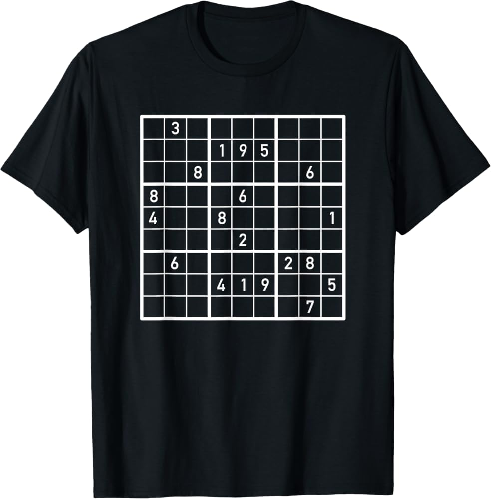 Amazon Sudoku Puzzle T Shirt Clothing Shoes Jewelry Amazon Sudoku Puzzle T Shirt Clothing Shoes Jewelry
