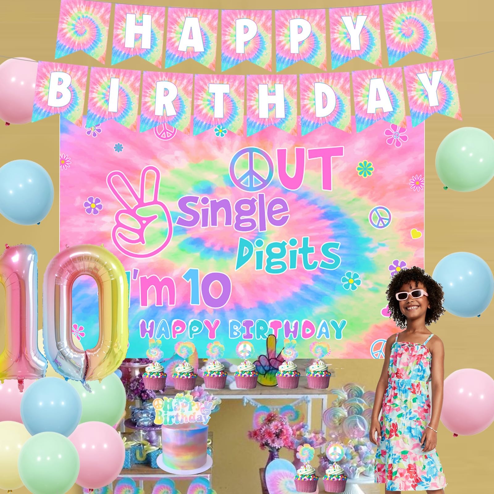 Amazon Tie Dye 10th Birthday Decorations For Girls Peace Out Single Digits I m 10 Pastel Macarons Backdrop Balloons 60s 70s Hippie Theme Tenth Birthday Party Supplies For 10 Year Old Girl Amazon Tie Dye 10th Birthday Decorations For Girls Peace Out Single Digits I m 10 Pastel Macarons Backdrop Balloons 60s 70s Hippie Theme Tenth Birthday Party Supplies For 10 Year Old Girl