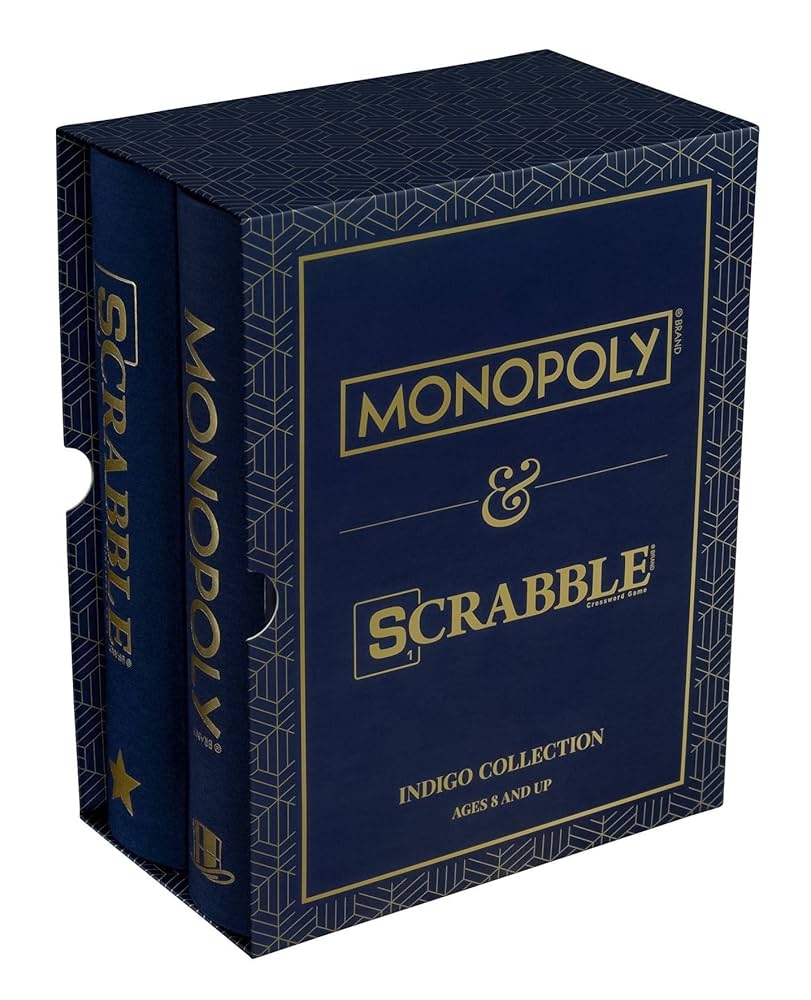 Amazon WS Game Company Monopoly And Scrabble Indigo Bookshelf Game Collection Toys Games Amazon WS Game Company Monopoly And Scrabble Indigo Bookshelf Game Collection Toys Games