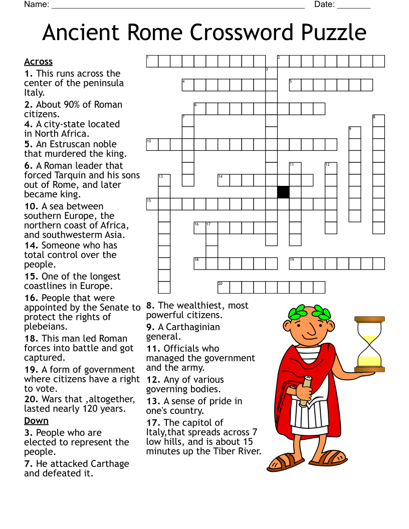 Ancient Rome Vocabulary Crossword WordMint