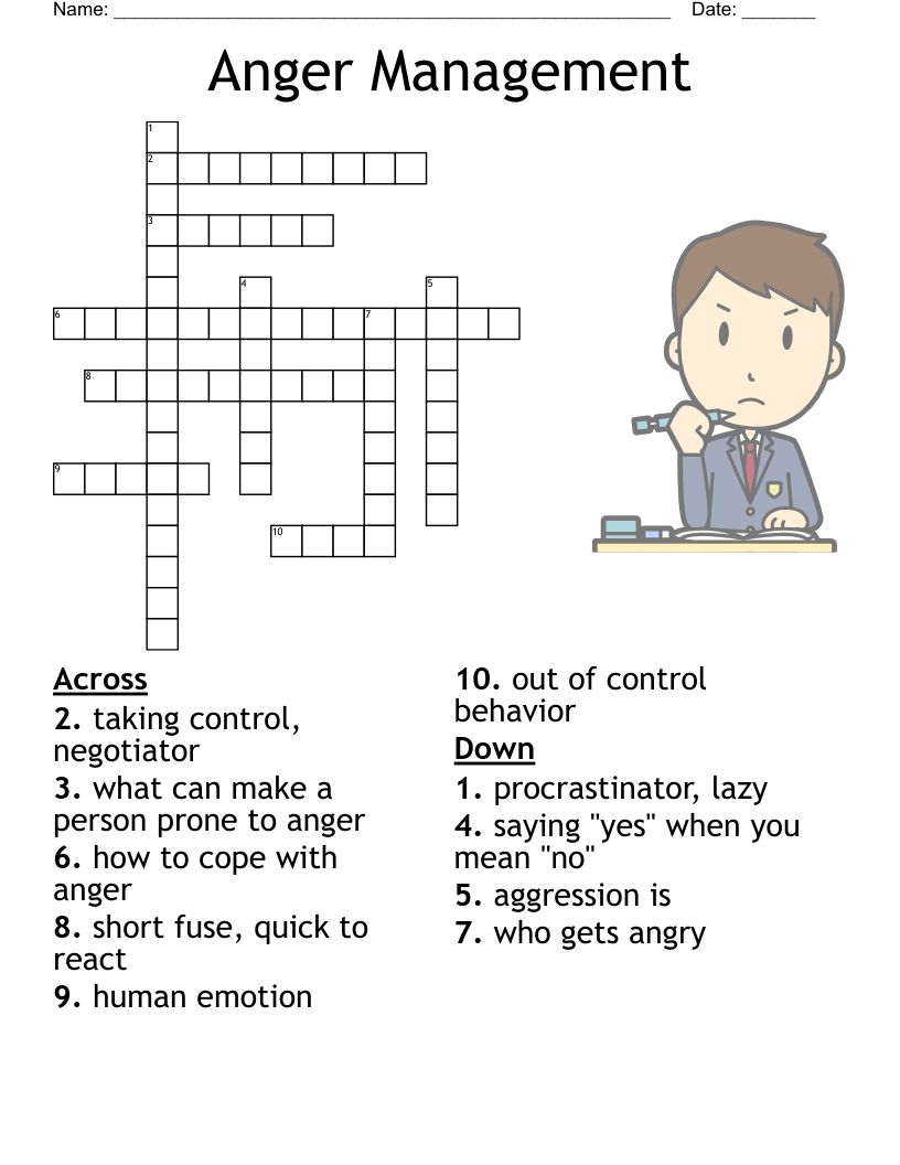 Anger Management Crossword WordMint Anger Management Crossword WordMint