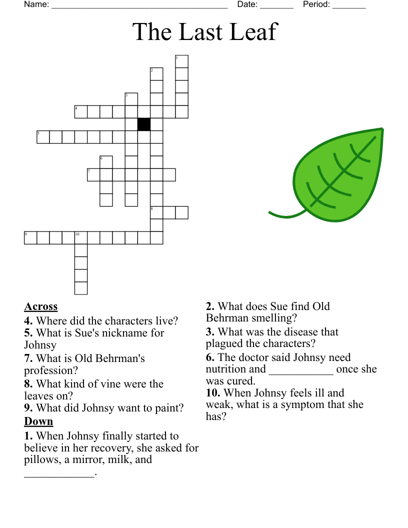 Anne Of Green Gables Crossword WordMint
