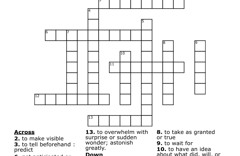 Crossword Clue Anticipate
