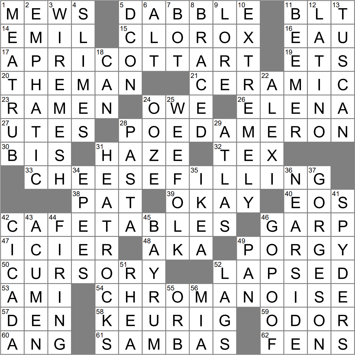 Any Time Crossword Clue