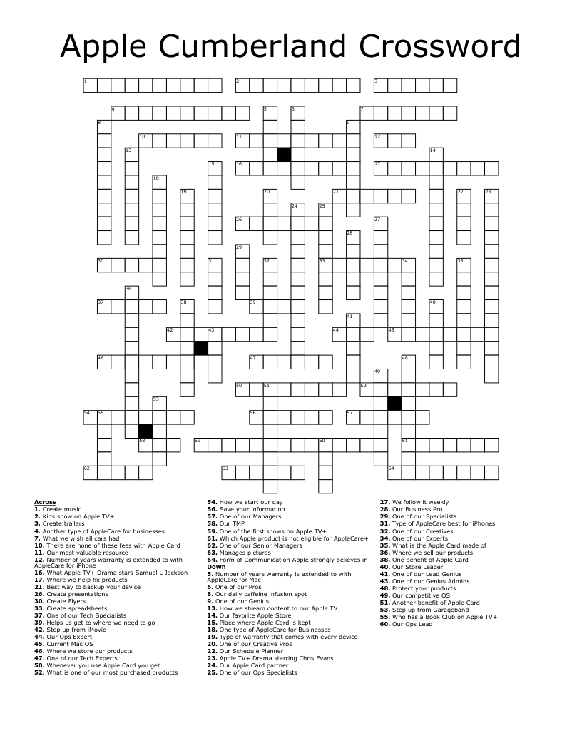 Apple TV Crossword WordMint Apple TV Crossword WordMint