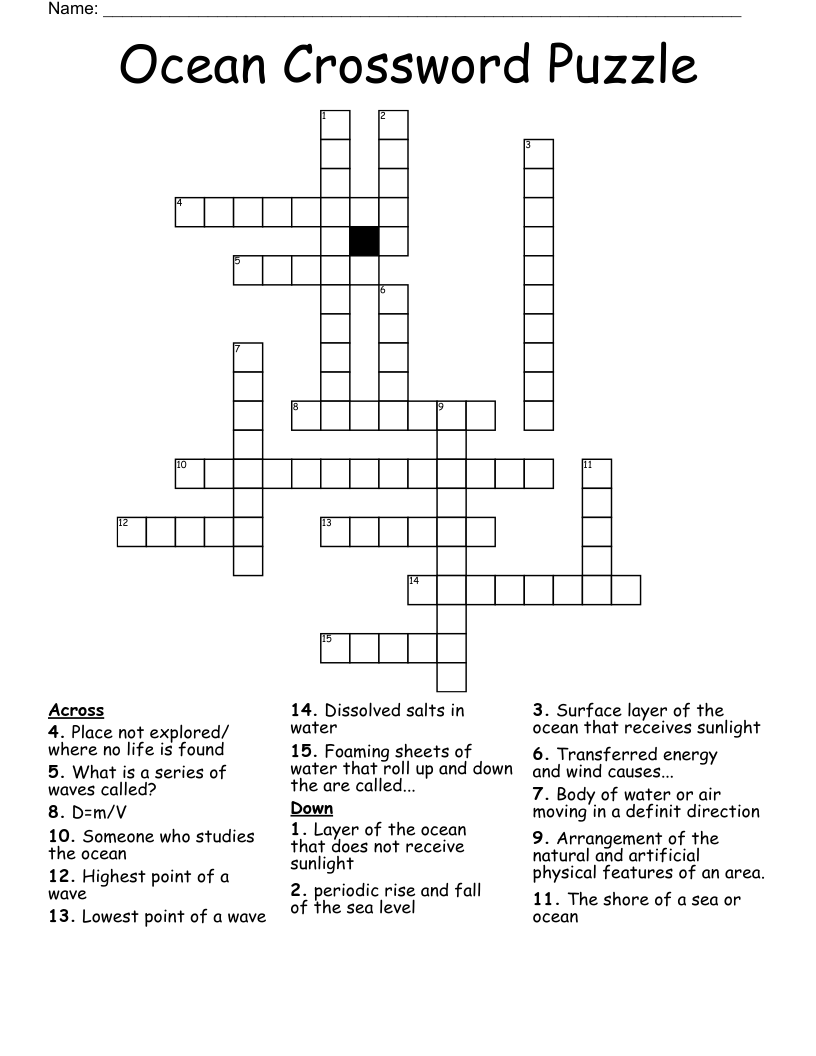 Arm Of The Black Sea Crossword Printable