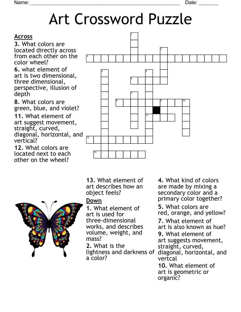 Art Crossword Puzzle WordMint Art Crossword Puzzle WordMint