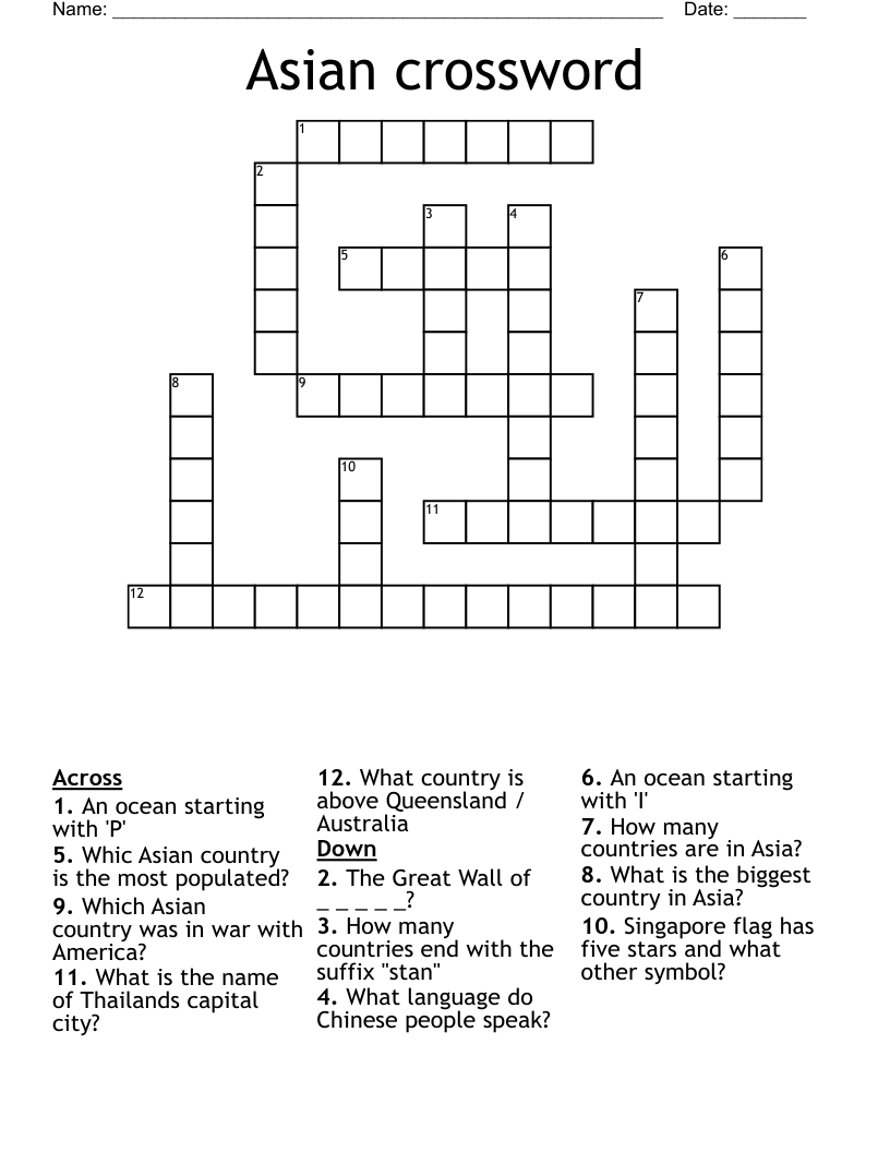 Asian Crossword WordMint