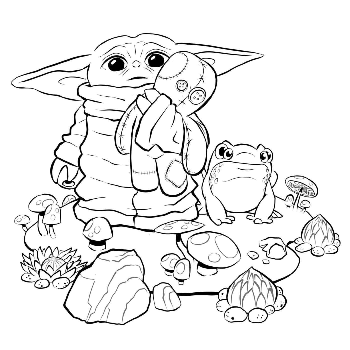 Baby Yoda Coloring Page Behance Baby Yoda Coloring Page Behance