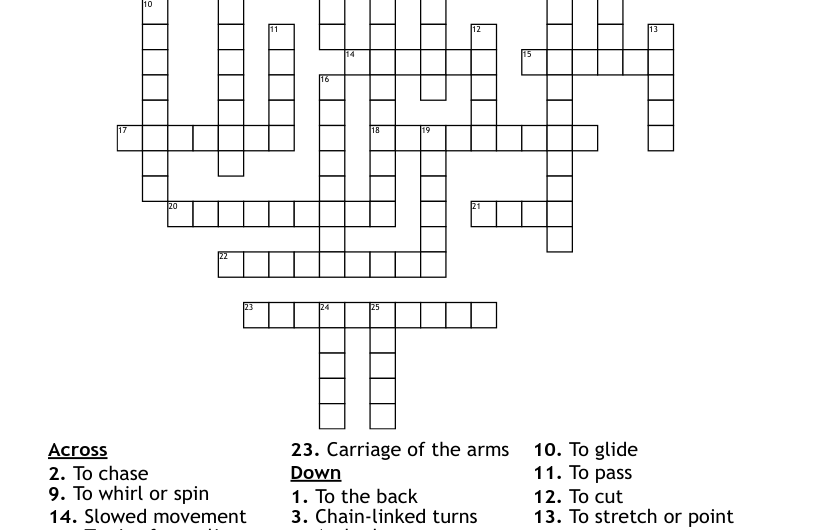 Ballet Bend Crossword