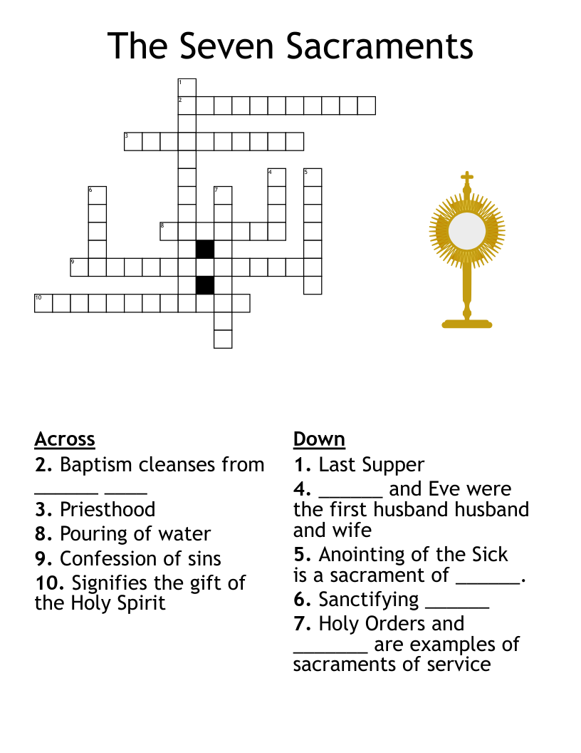 Baptism Crossword WordMint Baptism Crossword WordMint