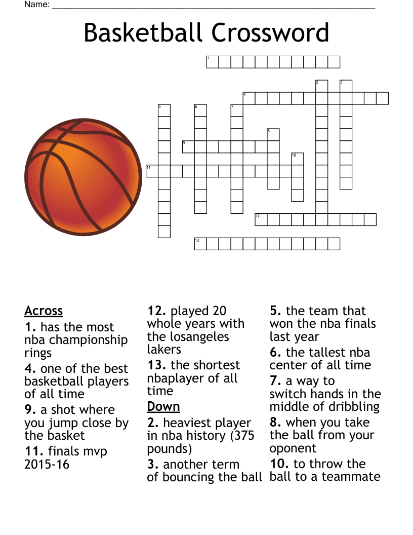 Basketball Terms Crossword WordMint Basketball Terms Crossword WordMint