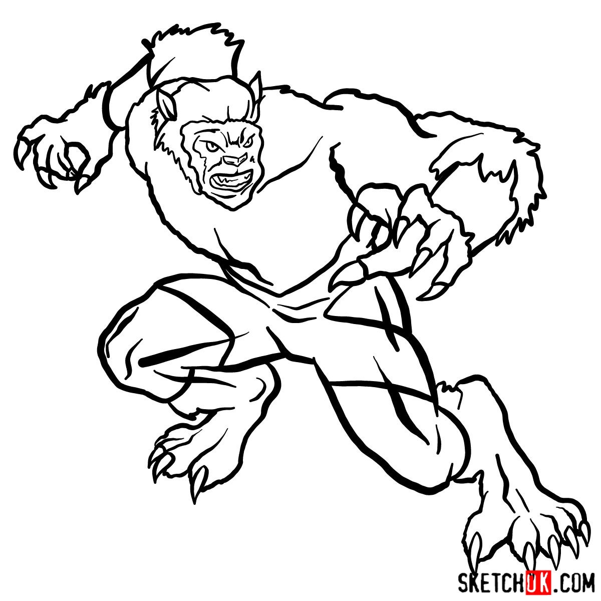 x-men beast coloring page