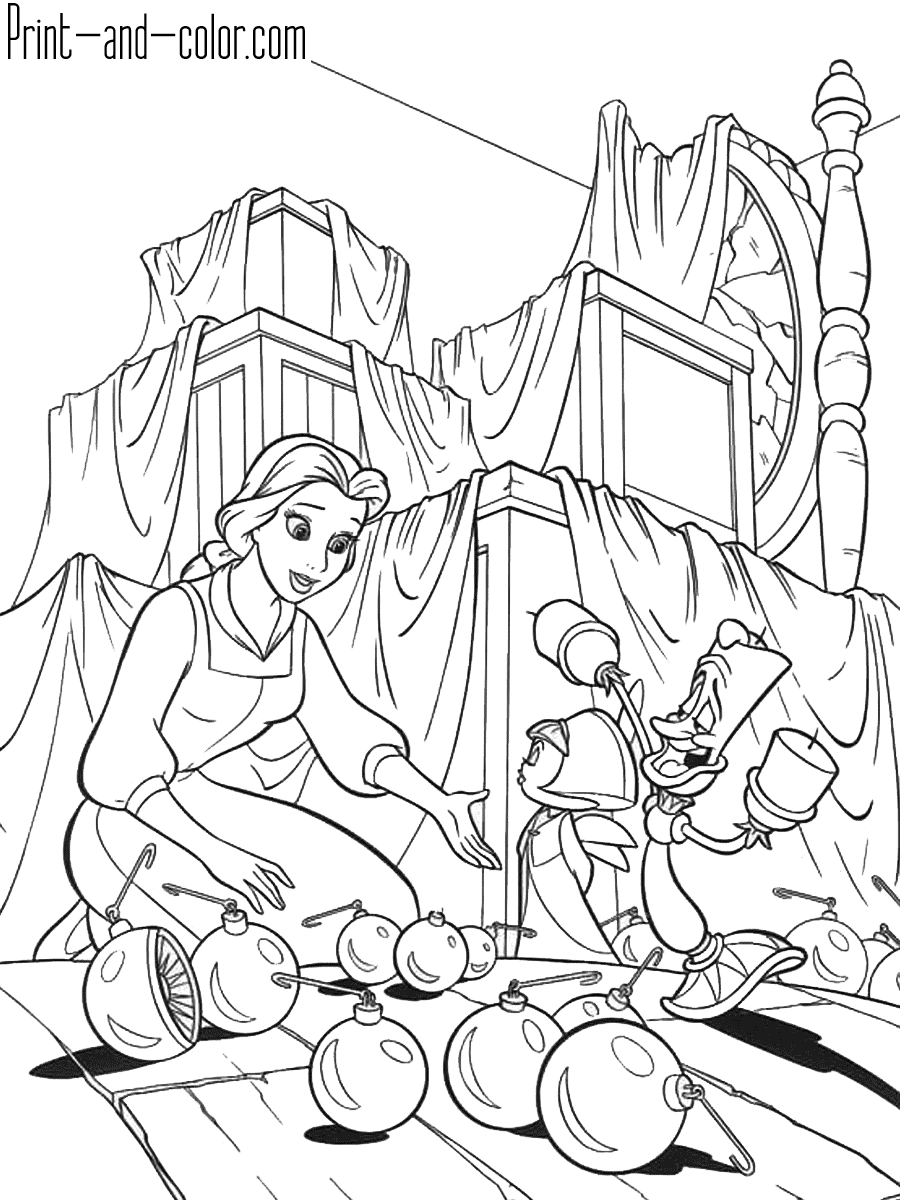 Beauty And The Beast Coloring Pages Print And Color