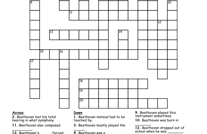 Crossword Beethoven’s Third
