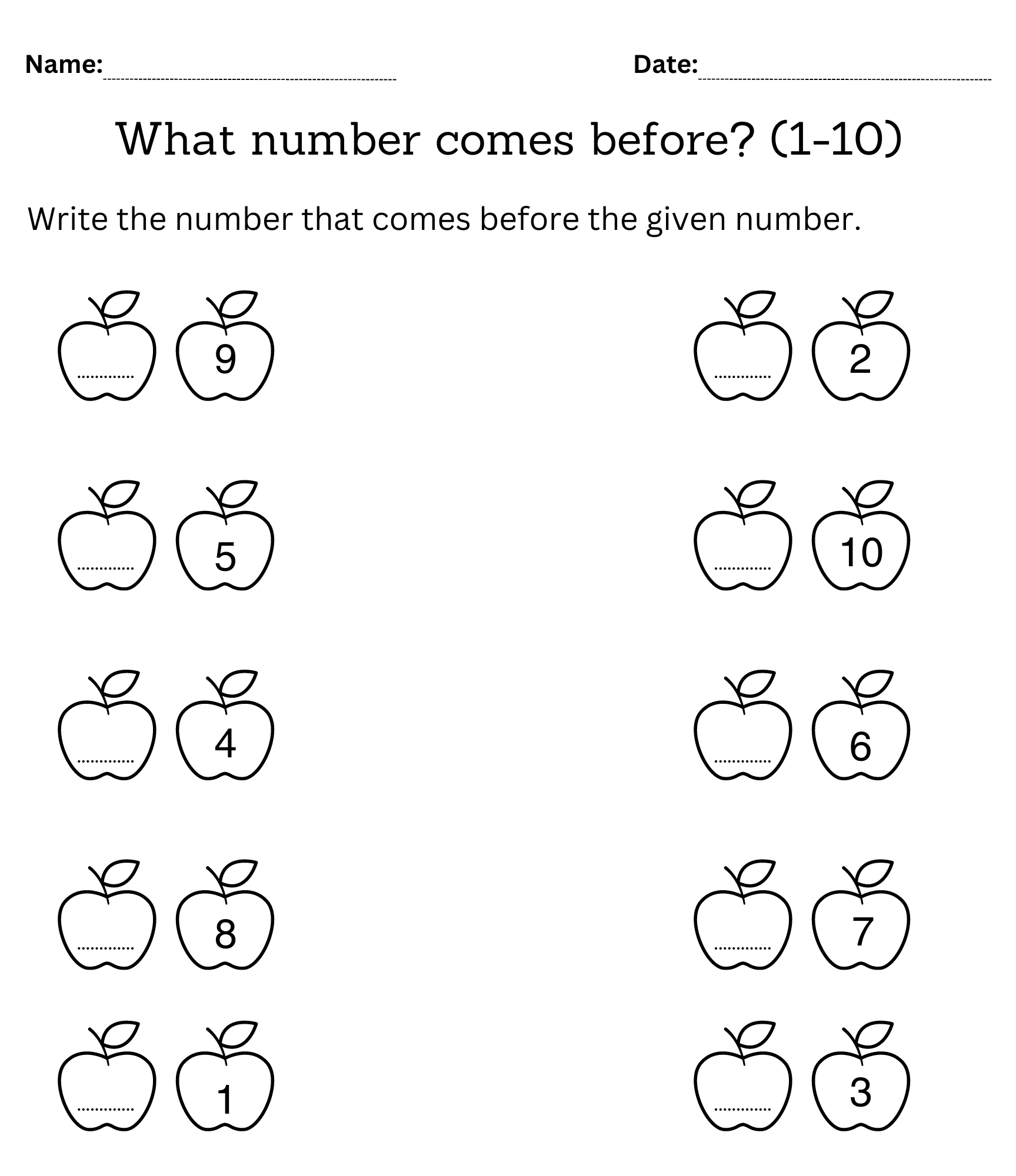 Before After And Between Numbers Worksheets 1 To 10 For Kindergarten Made By Teachers Before After And Between Numbers Worksheets 1 To 10 For Kindergarten Made By Teachers