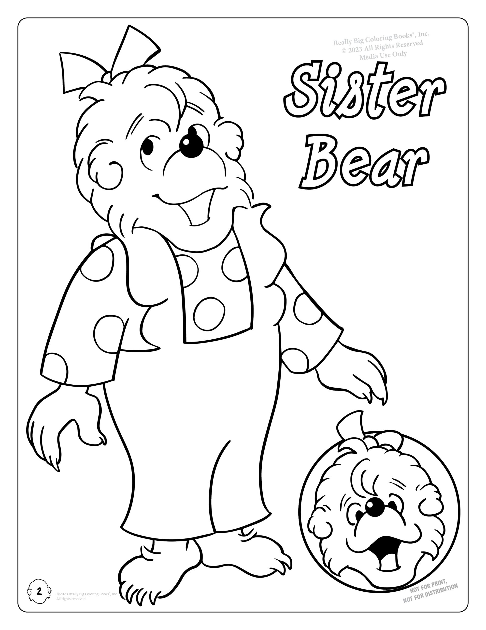 bear coloring book page