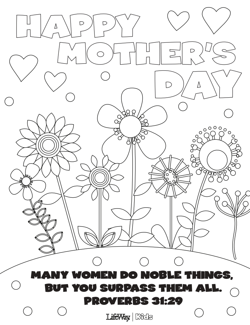 mother's day coloring page mother's day coloring page