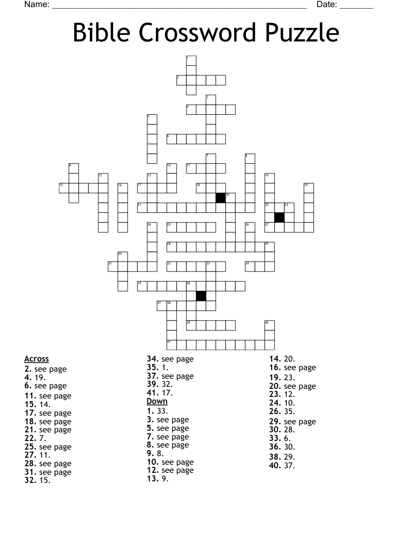 Bible Crossword Puzzle WordMint Bible Crossword Puzzle WordMint