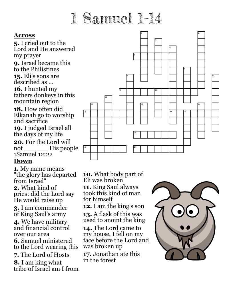 Bible Trivia Crossword Puzzle WordMint Bible Trivia Crossword Puzzle WordMint
