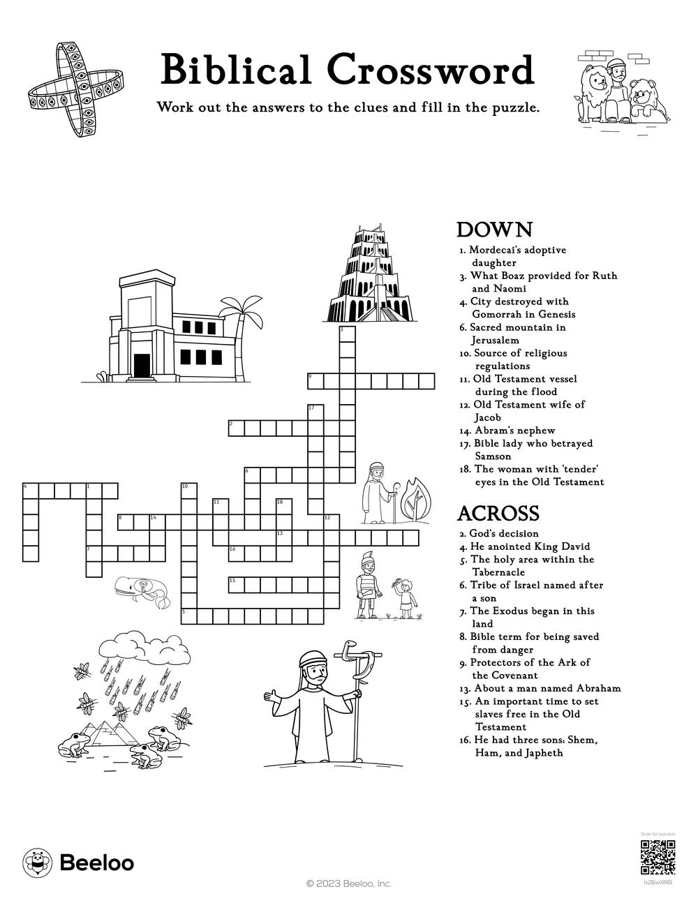 Biblical Crossword Beeloo Printable Crafts And Activities For Kids Biblical Crossword Beeloo Printable Crafts And Activities For Kids
