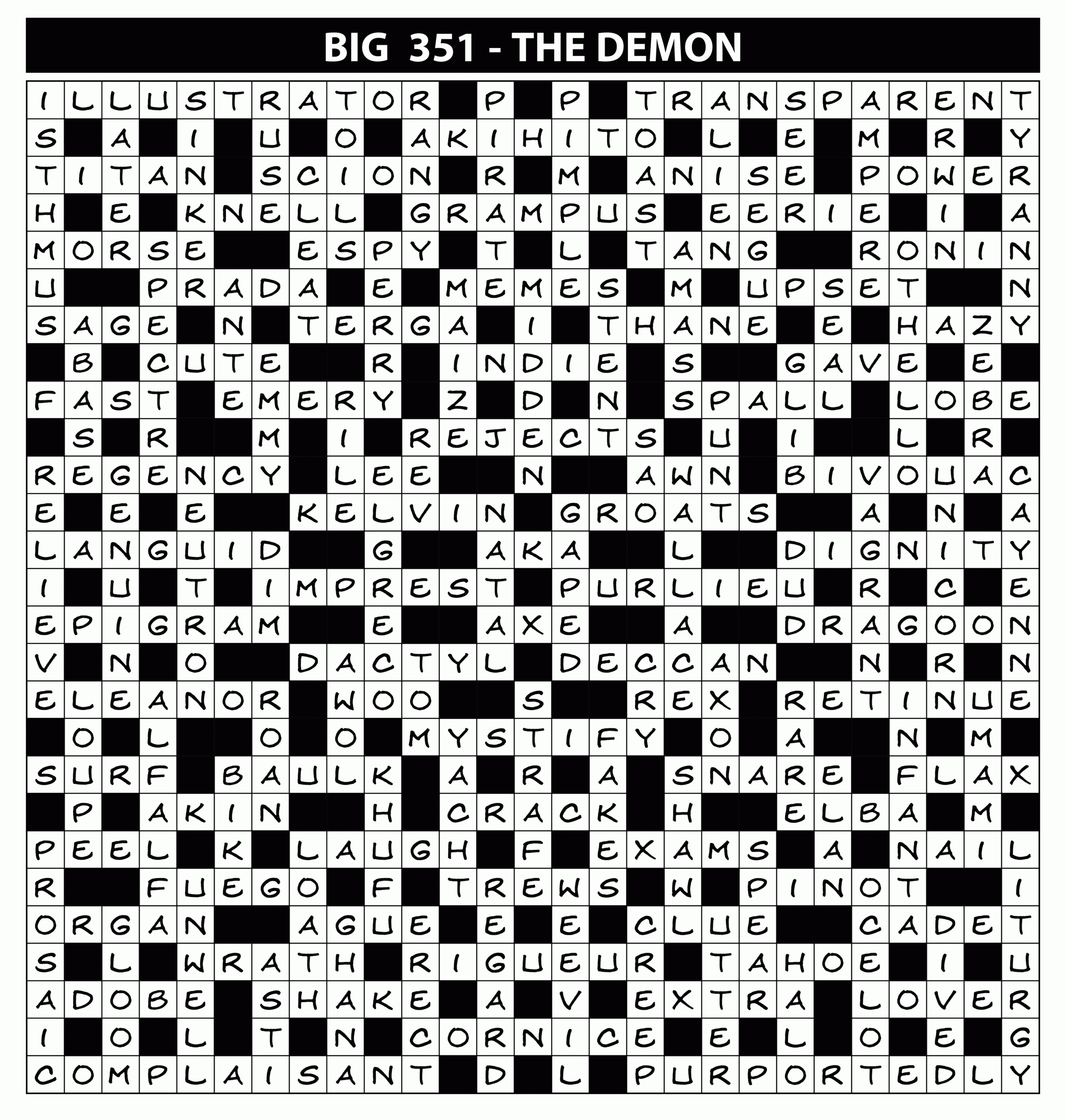 BIG Competition Solutions Issue 351 Lovatts Crossword Puzzles Games Trivia BIG Competition Solutions Issue 351 Lovatts Crossword Puzzles Games Trivia