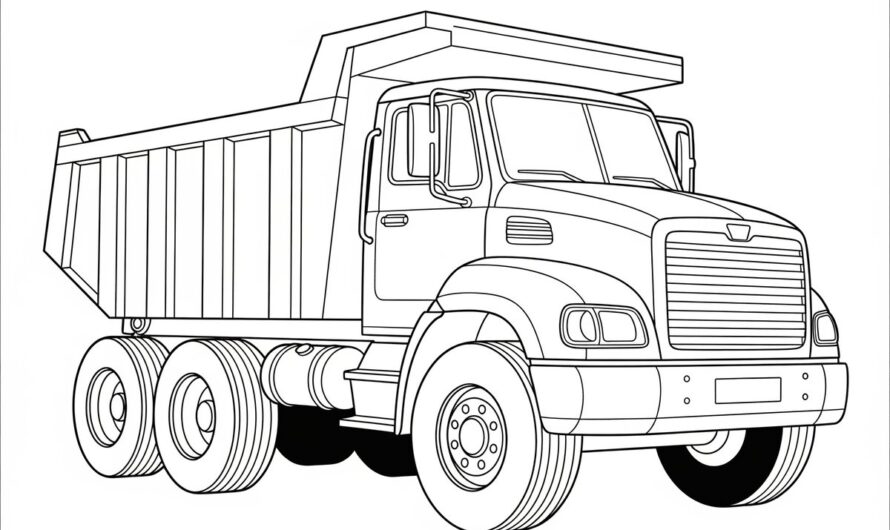 Dump Truck Coloring Page