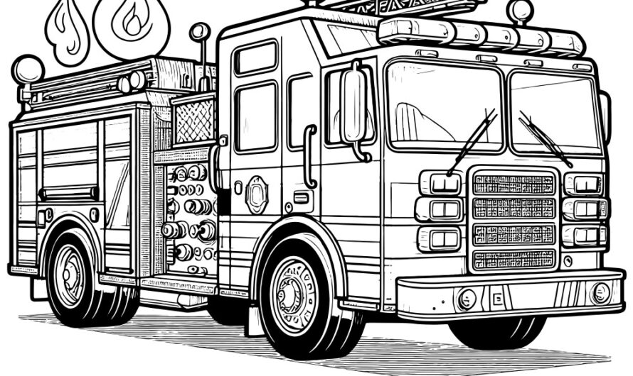 Coloring Book Fire Truck