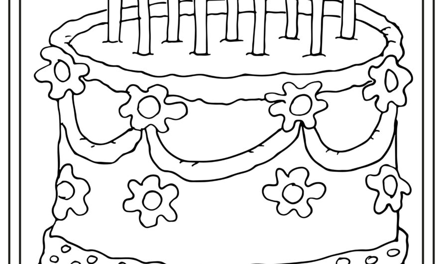 Birthday Cake Coloring Page