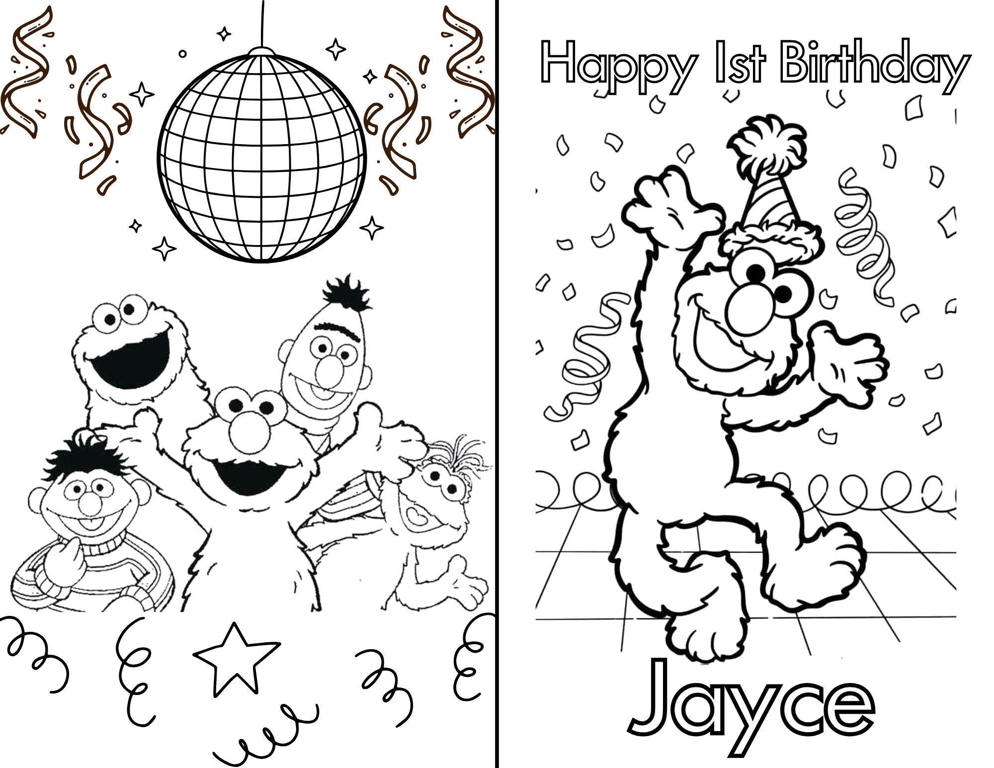 Birthday Street coloring Book B W Etsy Birthday Street coloring Book B W Etsy